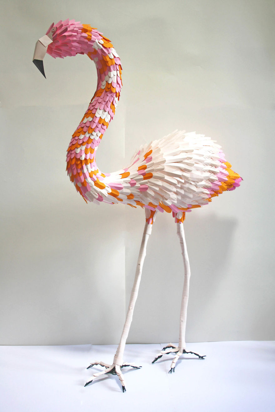 I Made This Hand-Cut Paper Flamingo