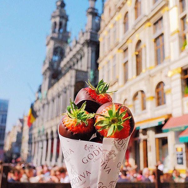Strawberries Dipped In Chocolate, Belgium