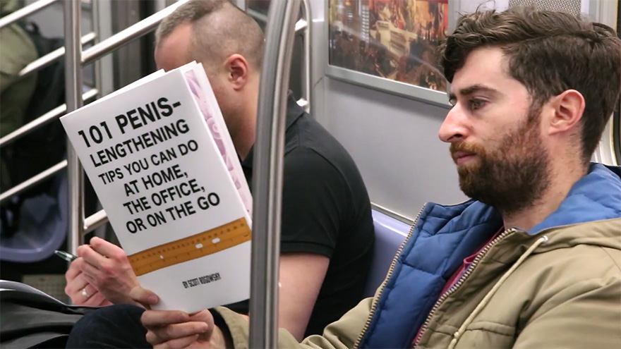 Guy Takes Fake Book Covers Onto Subway To See How People React