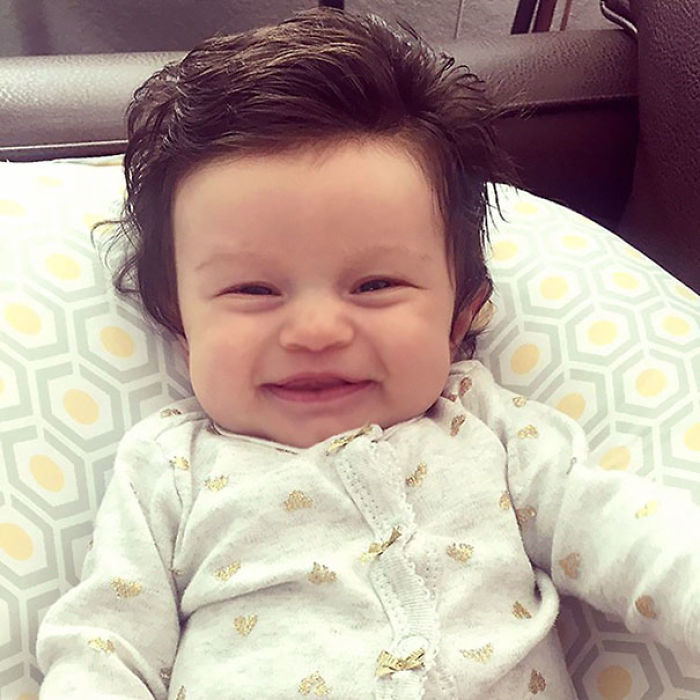 Parents Share Pics Of Babies Born With Full Heads Of Hair (50 Pics)