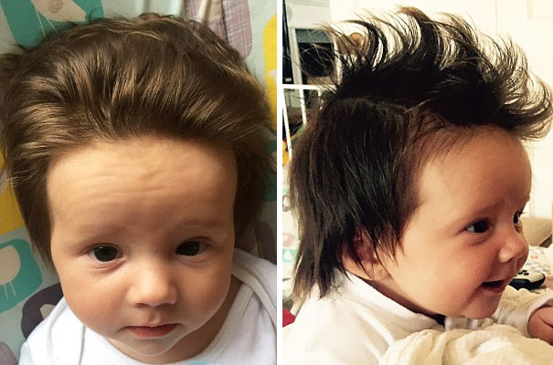 Parents Share Pics Of Babies Born With Full Heads Of Hair | Bored Panda