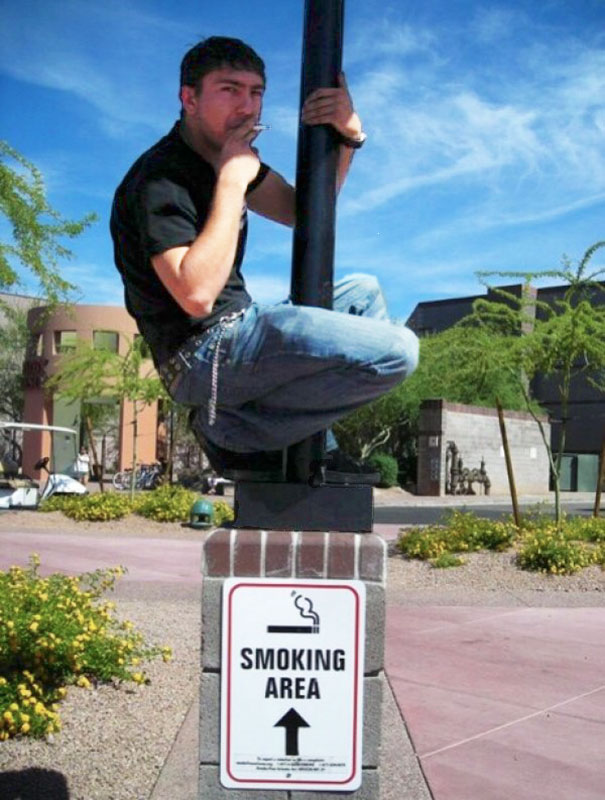 Smoker With Good Climbing Skills