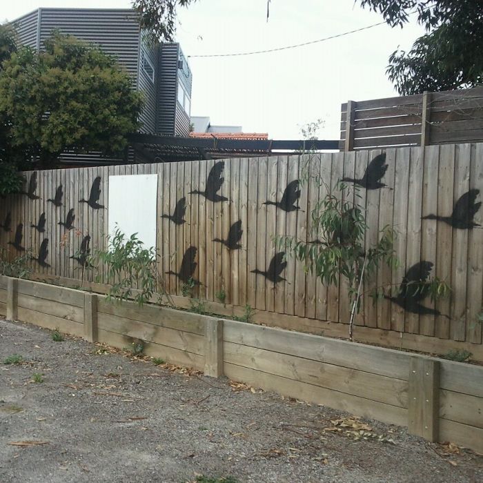 Bird Silhouette Fence Decor