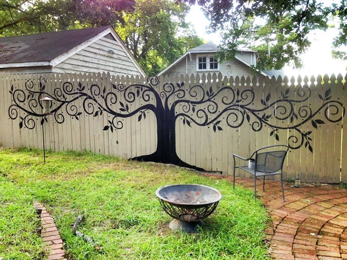 Tree Mural Fence Decor