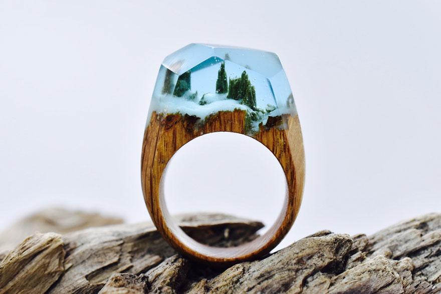 Miniature Worlds Inside Wooden Rings By Secret Wood