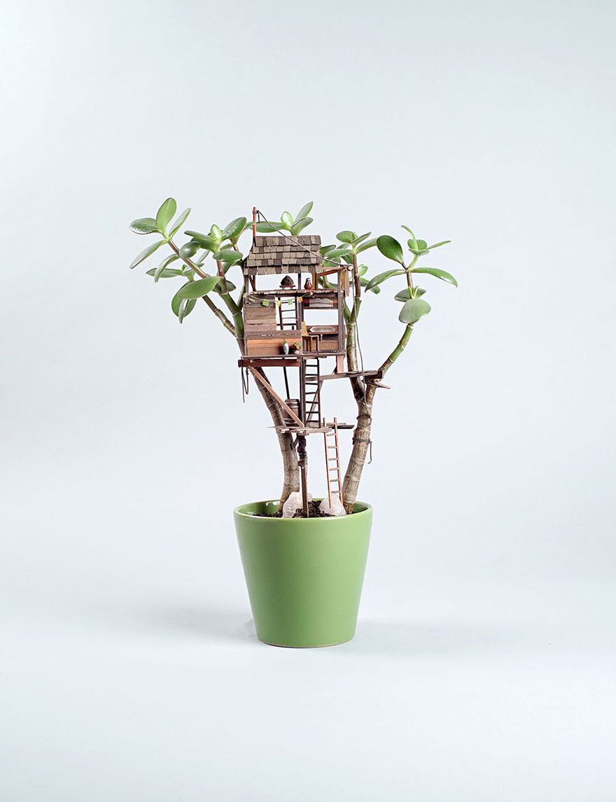 Miniature Tree Houses For Houseplants Are Just Perfect For Fairies