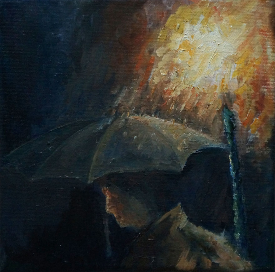 Artist Shows The Other Side Of Rain In His Oil Paintings