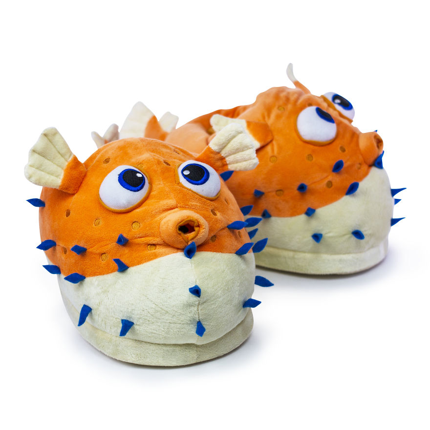 Giant Pufferfish Slippers Puts Your Boring Old Slippers To Shame