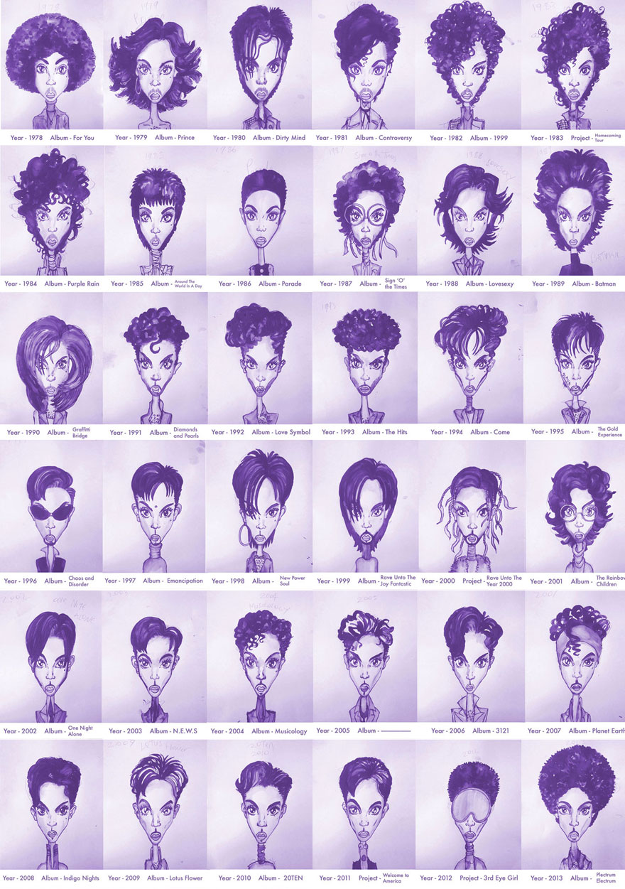 Prince's Hair Styles From 1978 To 2013