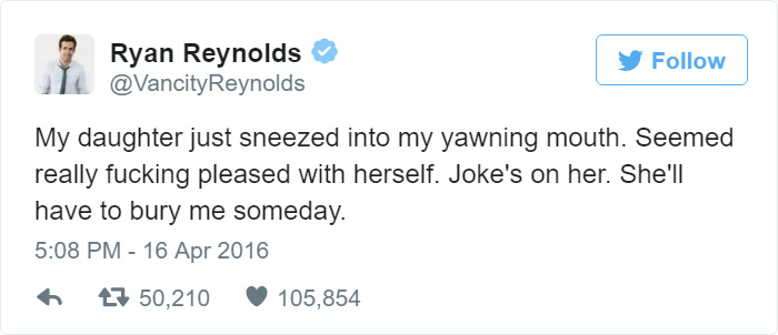Ryan Reynolds Parenting Tweets