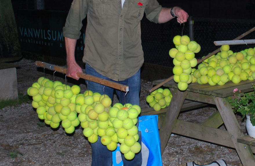 I Created Recycling Guerilla Art By Making A Tennis Ball Tree