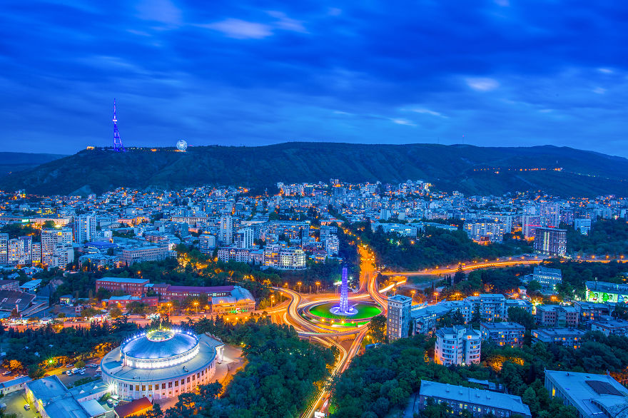 I Climbed To The 33rd Floor To Show You The Beauty Of A Night In Tbilisi