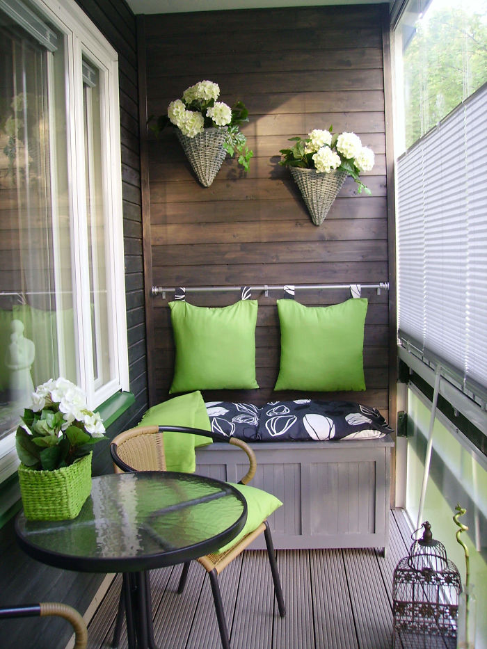 Adorable Small Balcony With Green Accents