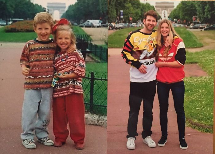 Brother And Sister In Paris - 1995 And 2015