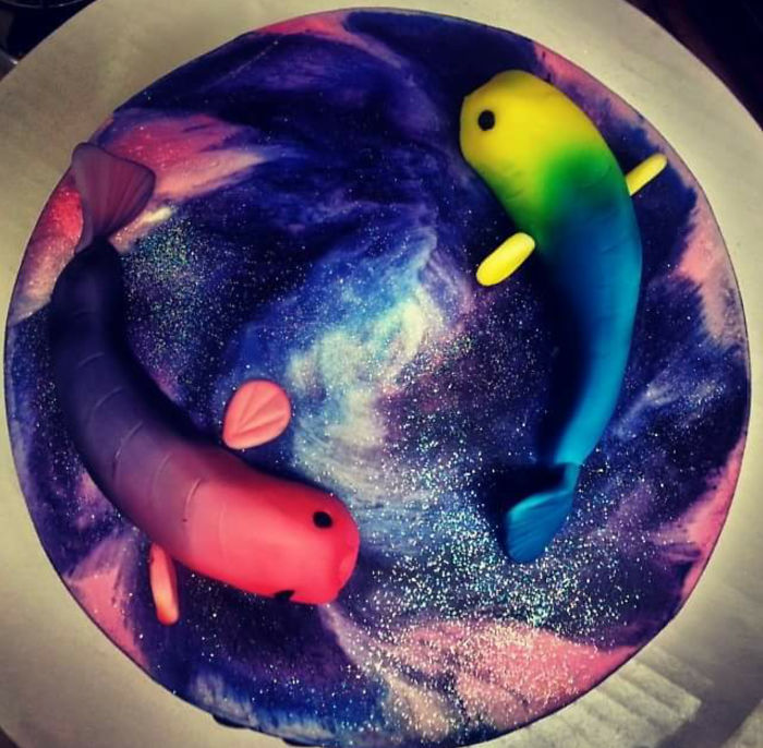 Pisces Galaxy Cake.