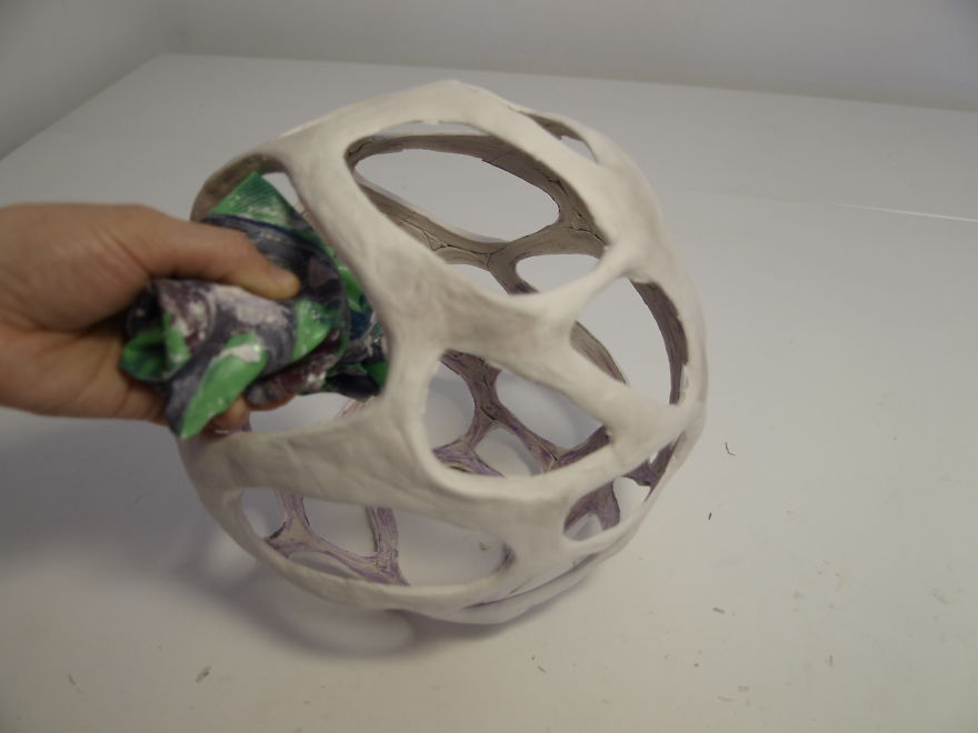 We Made A Lampshade Using Only A Simple Ball And Air Dry Clay