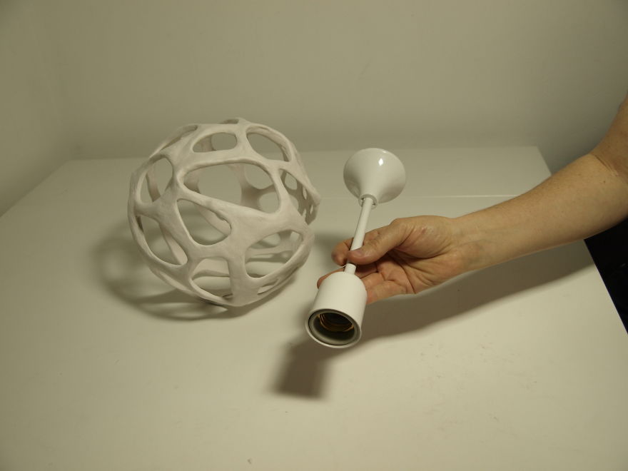 We Made A Lampshade Using Only A Simple Ball And Air Dry Clay
