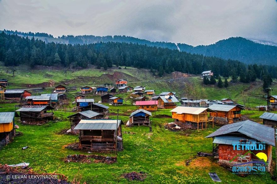 Village In Mountains. Location: Ajara, Georgia