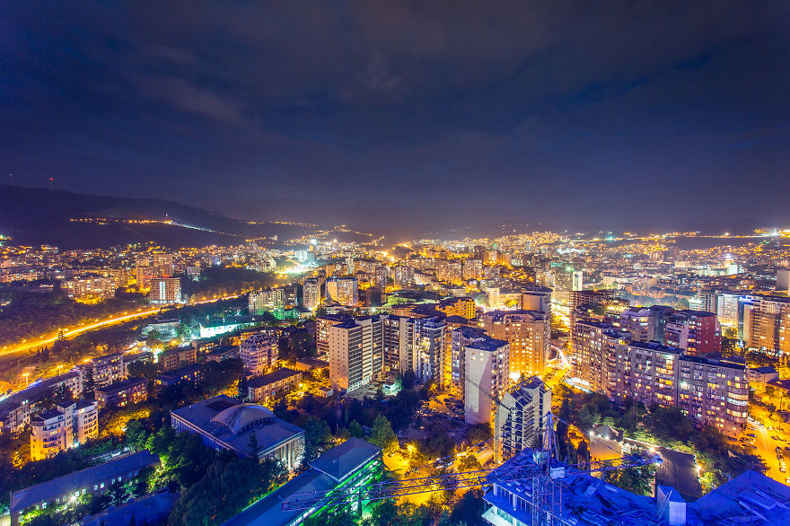I Climbed To The 33rd Floor To Show You The Beauty Of A Night In Tbilisi