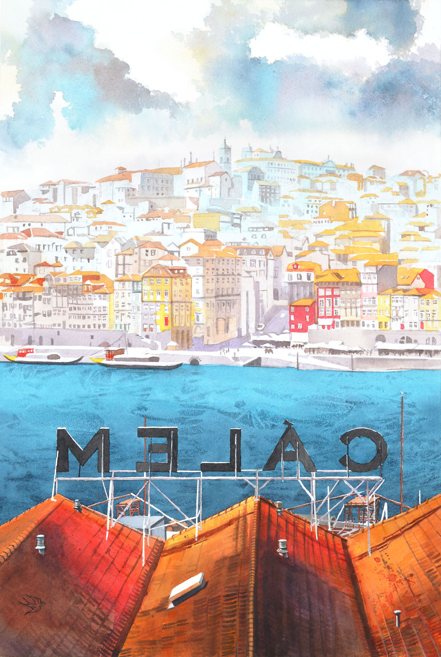 Portuguese Dream In Beautiful Architectural Watercolors