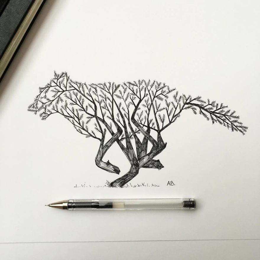 Nature Was My Kindergarten That Inspired These Black Pen Illustrations |  Bored Panda