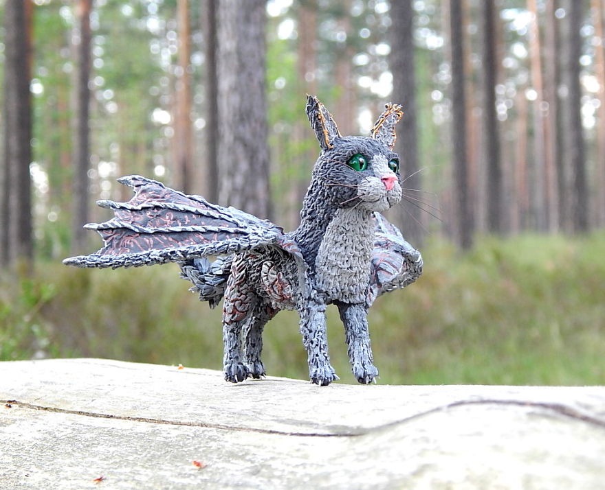 I Made This Cat Dragon Figure Out Of Clay
