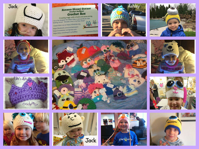 I Crochet Hats For Brave Kids Battling Cancer Through Ellie's Hats.