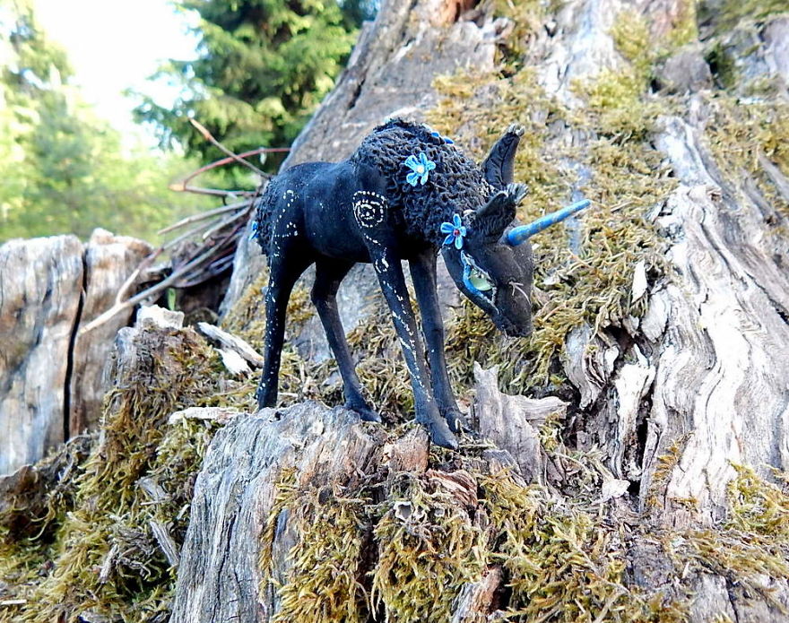 I Made This Black Unicorn Out Of Clay