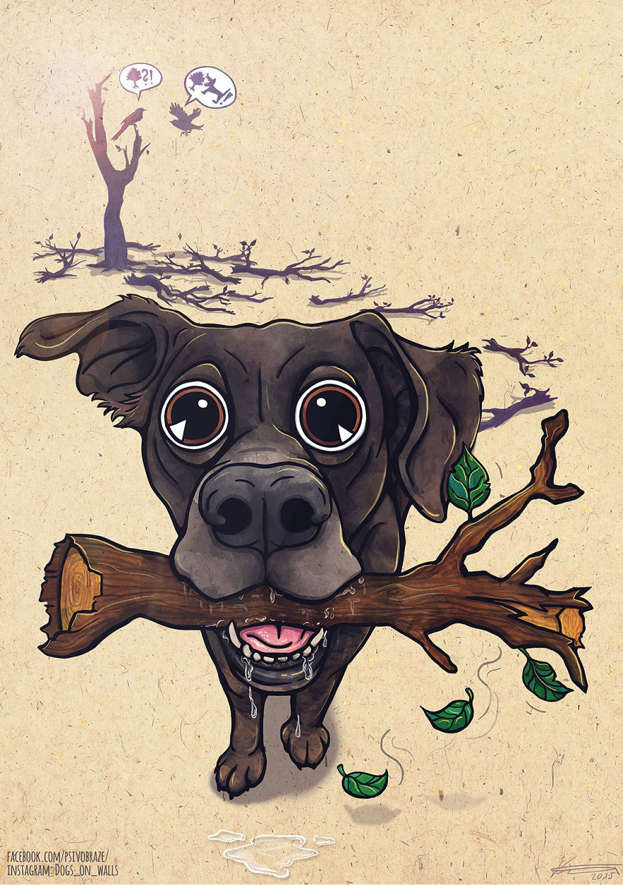I Create Funny Comic-Style Portraits Of Dogs
