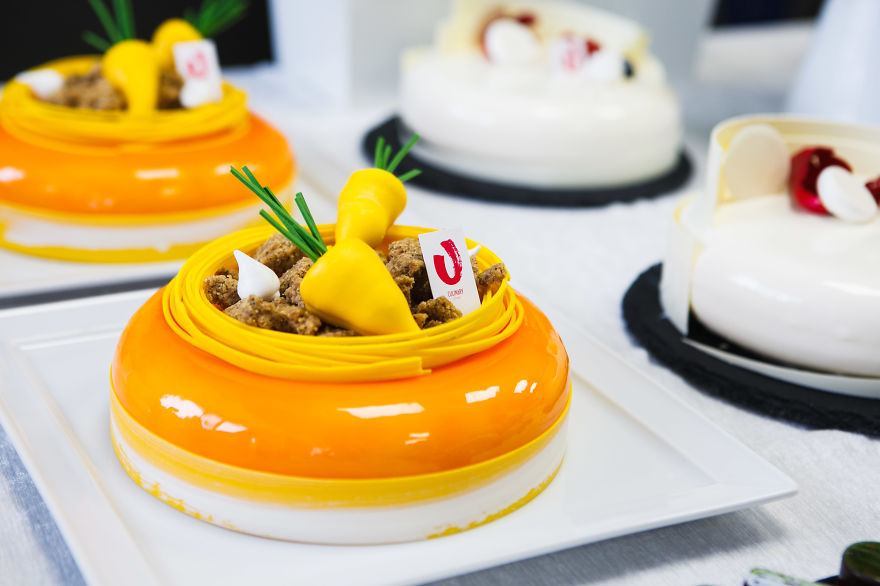 Cake With Refined Decoration In The Form Of Carrots