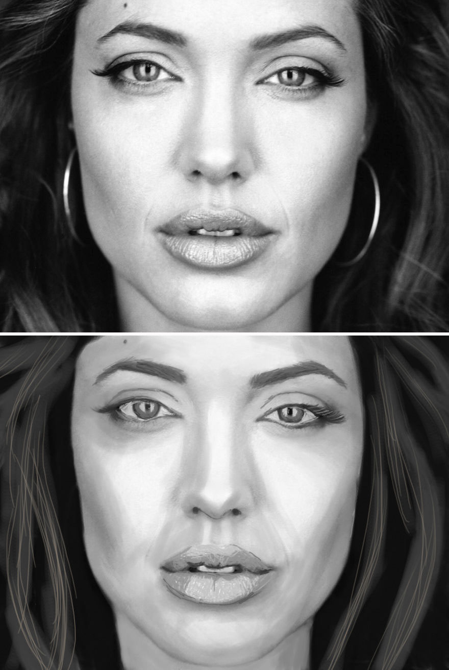 I Created These Portraits Using A Graphic Tablet