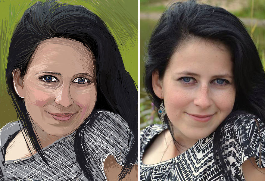 I Created These Portraits Using A Graphic Tablet