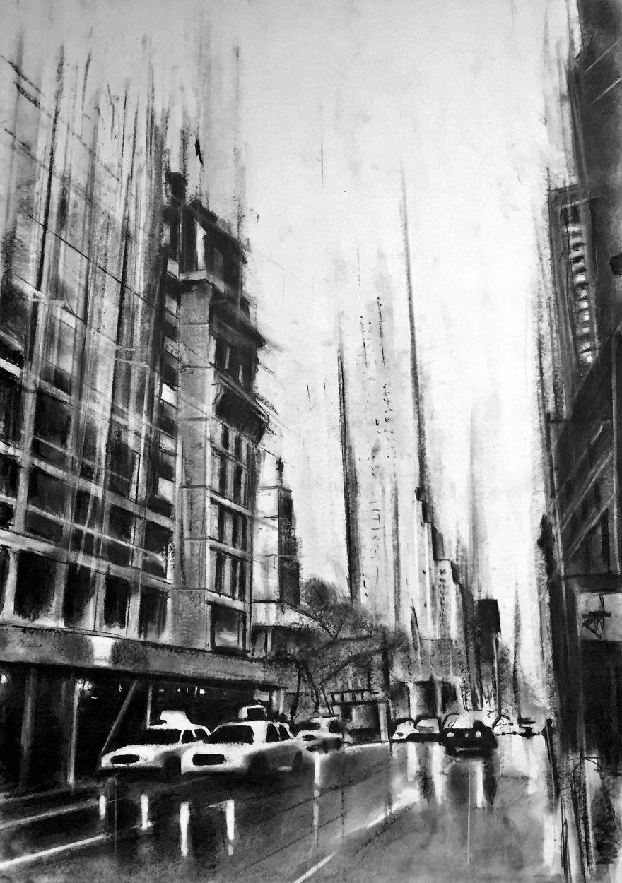 Sketch And The City: I Create Charcoal Drawings Of Cities
