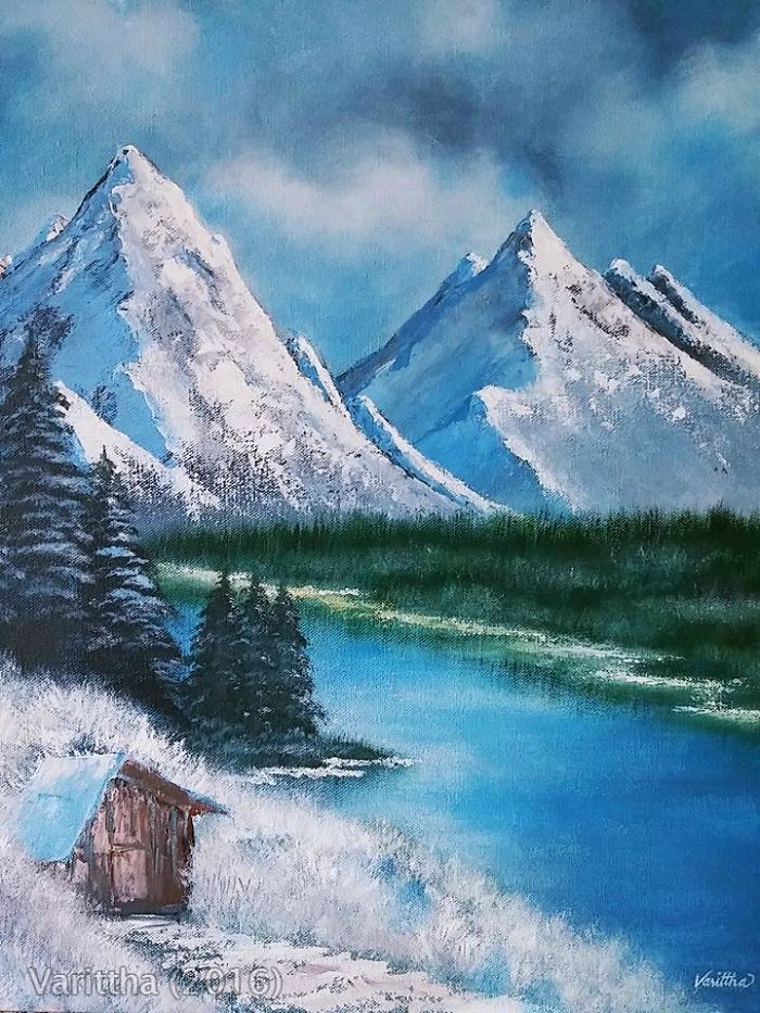 Here's What Happened When I Tried To Paint Like Bob Ross
