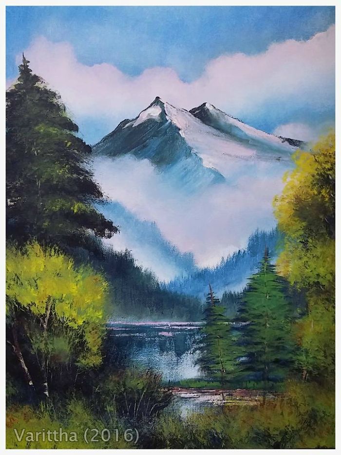 Here's What Happened When I Tried To Paint Like Bob Ross