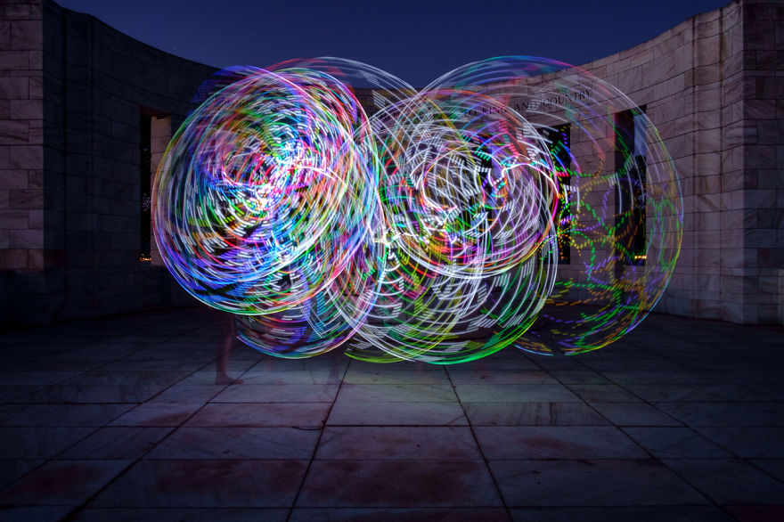 We Used An Electronic Hula Hoop To Bring A New Twist To Painting With Light