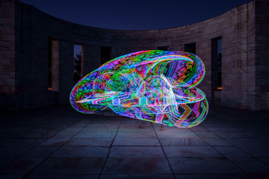 We Used An Electronic Hula Hoop To Bring A New Twist To Painting With Light