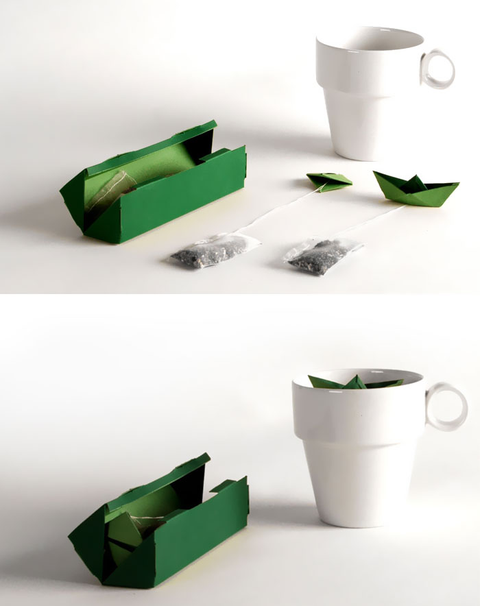 Paper Boats Attached To Tea Bags