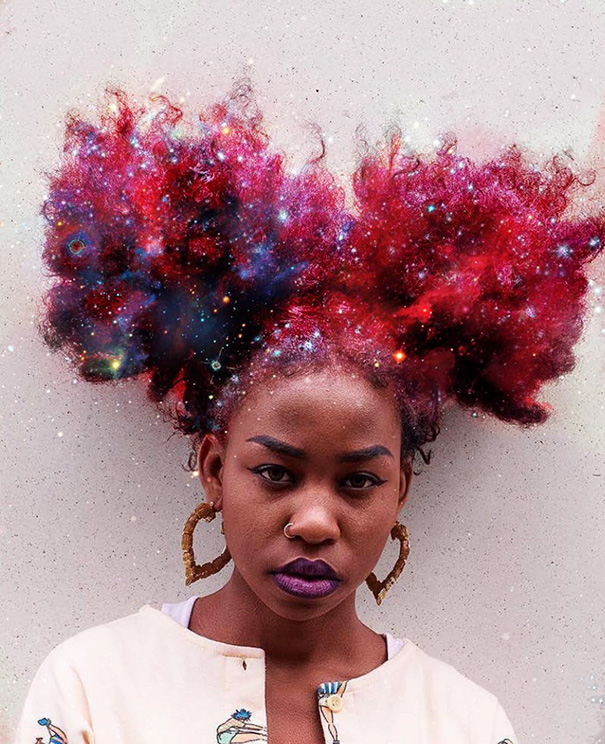 Afros Turned Into Flowery Galaxies To Make Black Women Proud Of Their African Heritage