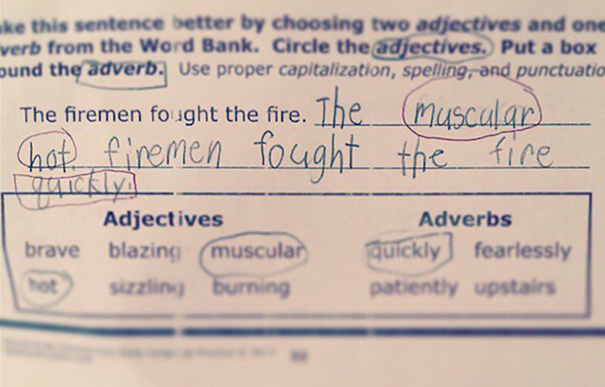 My Friend's Daughter Learned How To Use Adjectives Today