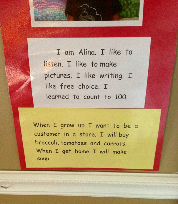 A Kindergardeners Response To What She Wants To Be When She Grows Up