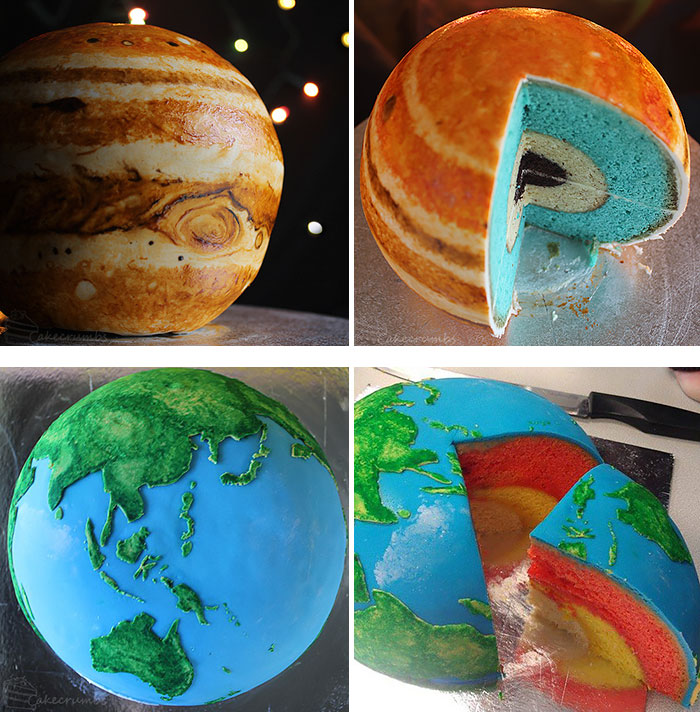 Jupiter And Earth Structural Layer Cakes
