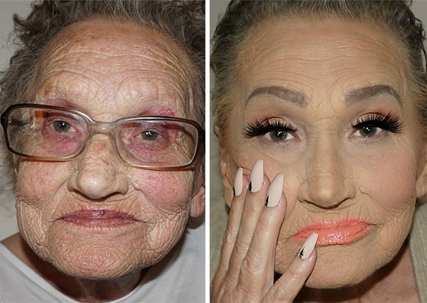 80-Year-Old Grandma Asks Her Granddaughter For A Makeup, Becomes Internet Sensation