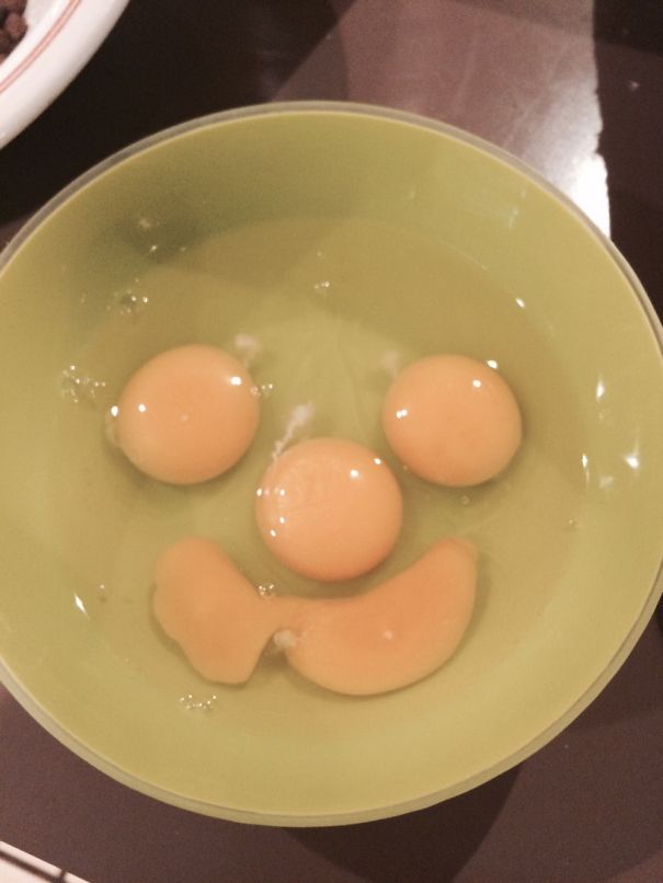 Smiling Eggs Before Being Scrambled!