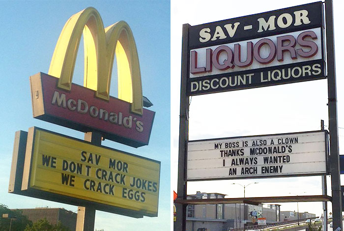 Hilarious Billboard War Between McDonald’s And Liquor Store Is Getting Serious