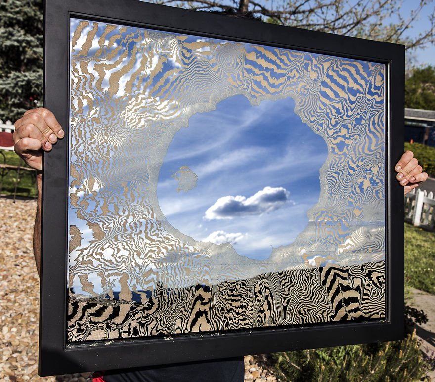 I Etched A Mirror With The Topography Of Crater Lake