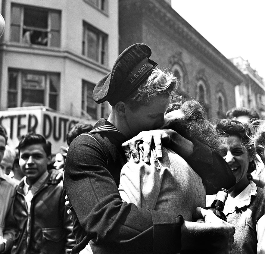 A Kiss In Times Square Displays The Mood Of The World On V-E Day, New York, May 8, 1945