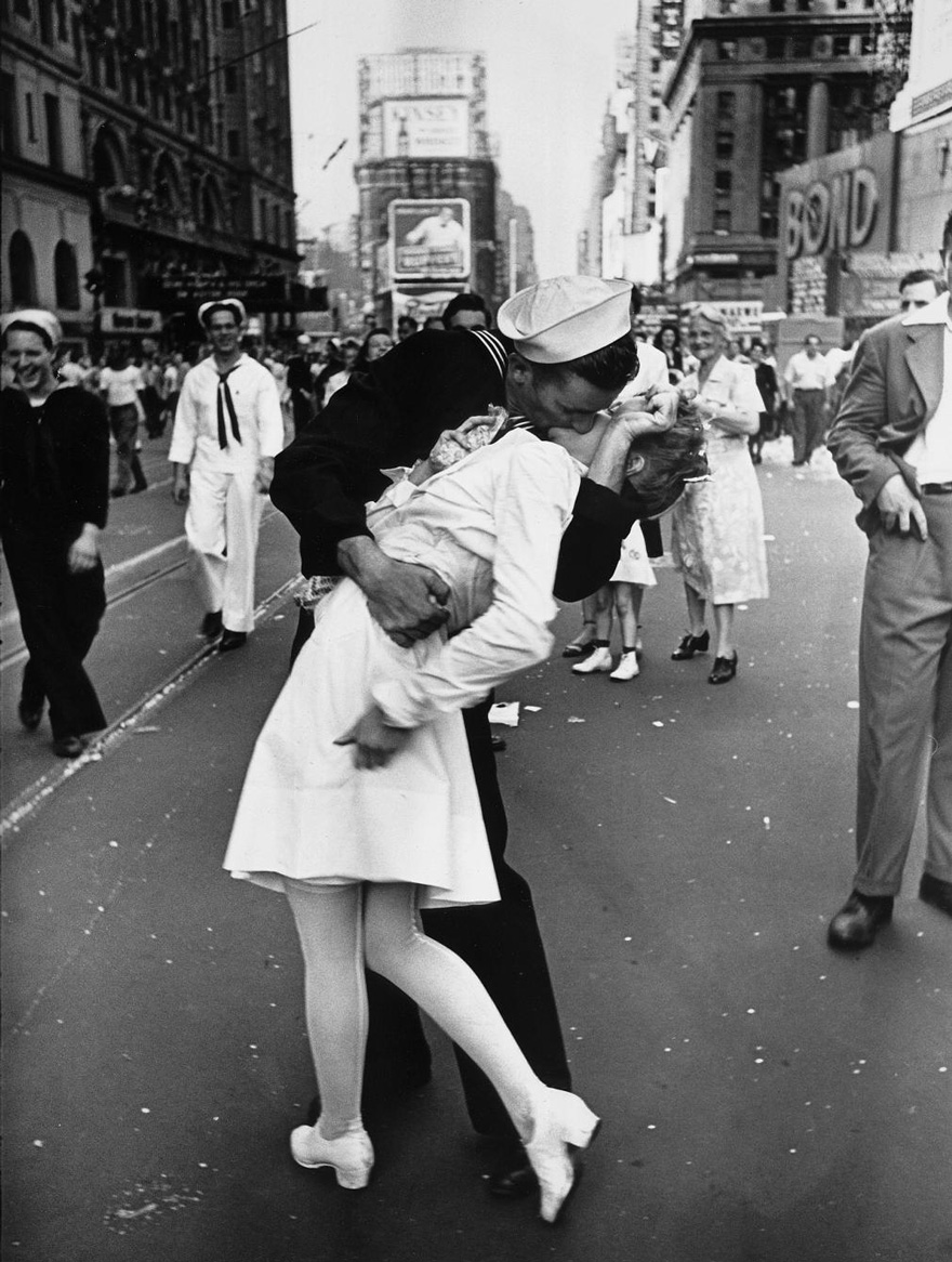 A Sailor Kissing A Nurse In New York's Times Square. This Iconic Photo Symbolizes The End Of World War II, 1945