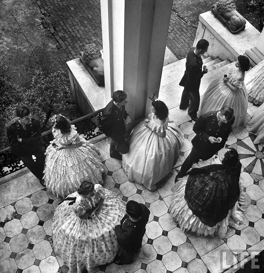 Coffee Served On Porch Of Ante-Bellum Mansion, At Party For Cadets From Local Army Flying School, Mississippi, US, 1943