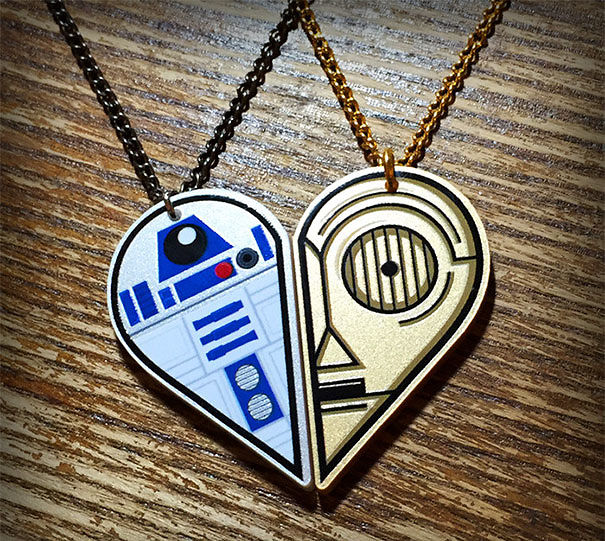 R2-D2 And C-3PO Best Friends Necklace Set